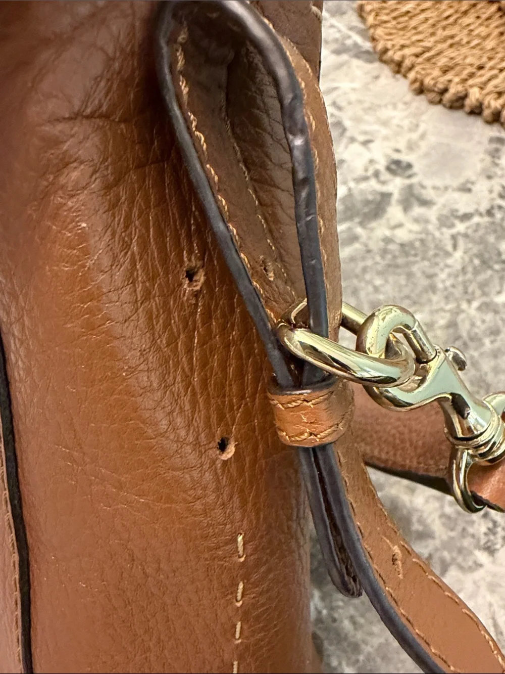 Loxwood Paris Cognac Pebbled Leather Shoulder Bag